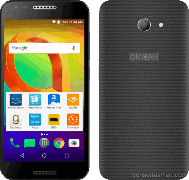 travado no logo Alcatel A30