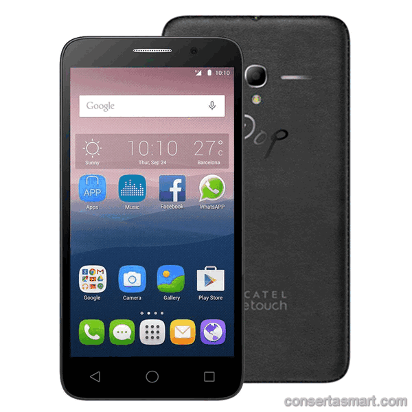 travado no logo Alcatel One touch pop 3 5