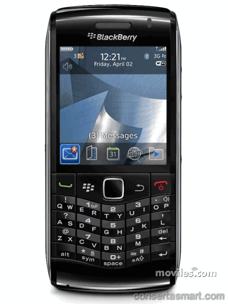 travado no logo BlackBerry 9100